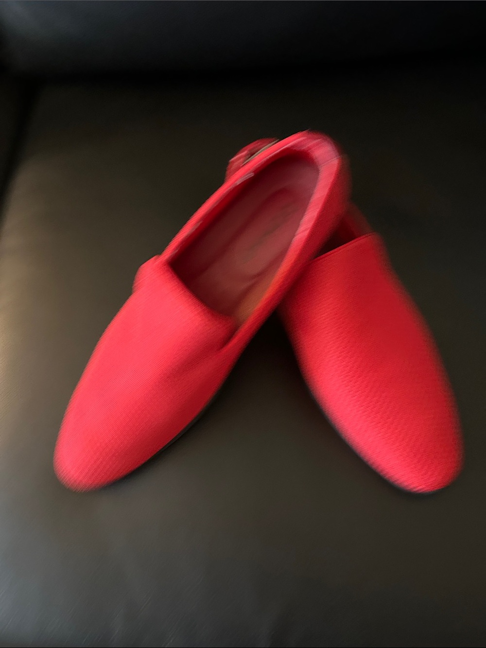 Big fun red slip ons -wedding? About town? All day everyday? 12 Worn ONCE
